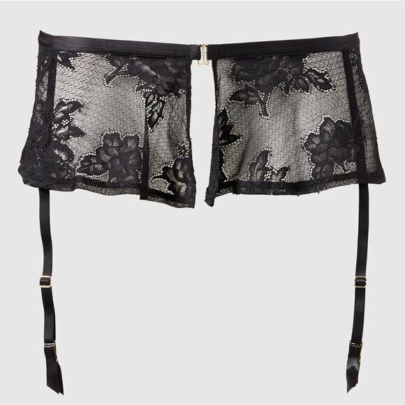 New With Tag‎ La Senza Size Medium Black Lace Garter Skirt - Picture 1 of 13